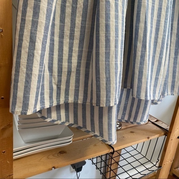 Max Studio Blue Cream Striped High Low Midi Skirt - Picture 8 of 14